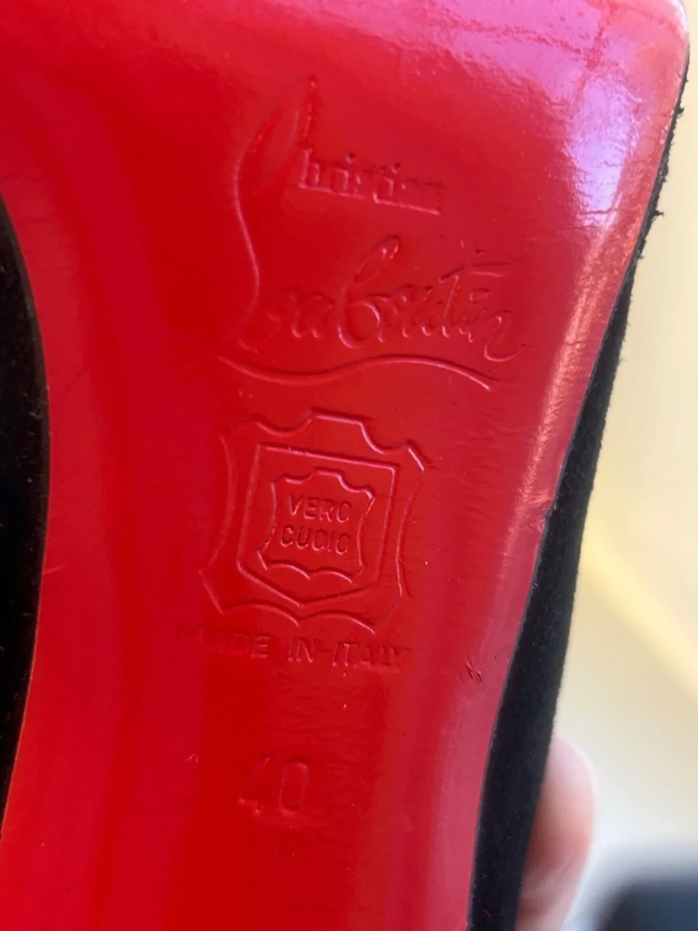 Authentic Christian Louboutin Goya Suede Fringe Black Bootie 10 US w/ Shoe Bags